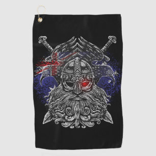 Odin ravens swords Viking Mythology Australia flag Golf Towel