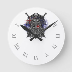 Odin ravens swords Viking Mythology Australia flag Round Clock