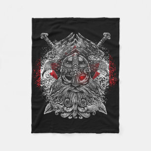 Odin ravens swords Viking Mythology Canada flag Fleece Blanket