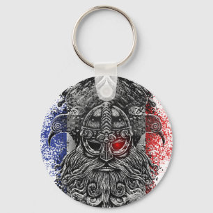 Odin ravens swords Viking Mythology France flag Key Ring
