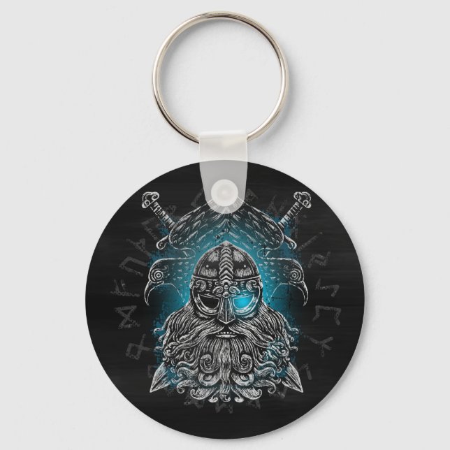 Odin ravens Viking Mythology Valhalla awaits Key Ring (Front)