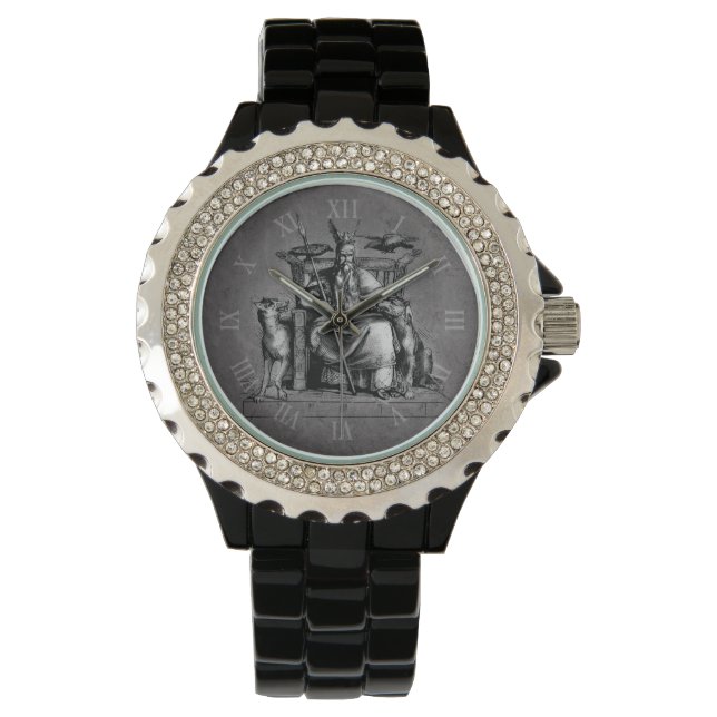Odin ravens Viking Mythology Valhalla awaits Stone Watch (Front)