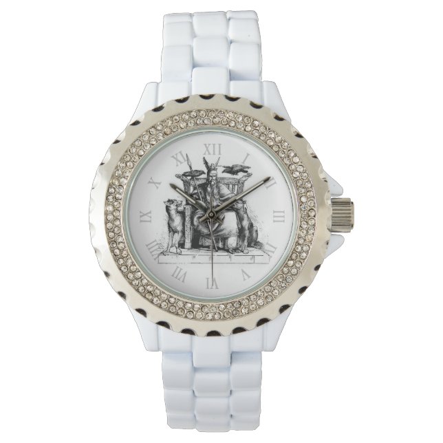 Odin ravens Viking Mythology Valhalla awaits Stone Watch (Front)