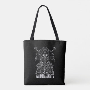 Odin ravens Viking Mythology Valhalla awaits Tote Bag