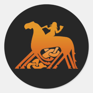 Odin Riding on Sleipnir Viking Mythology Classic Round Sticker