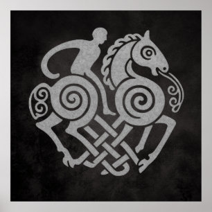 Odin Riding Sleipnir – Norse Mythology Viking Art Poster