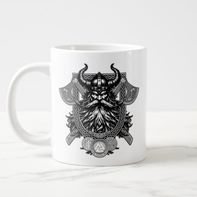 Odin Viking Warrior Large Coffee Mug (Left)