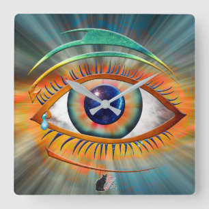 Odin's Eye Square Wall Clock