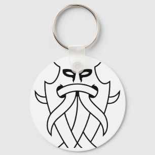 Odin's Mask Tribal (black outlined) Key Ring