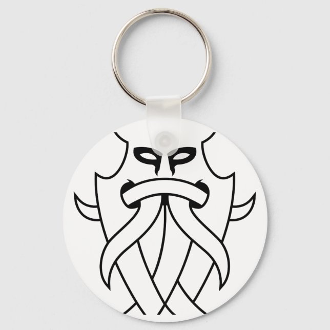 Odin's Mask Tribal (black outlined) Key Ring (Front)