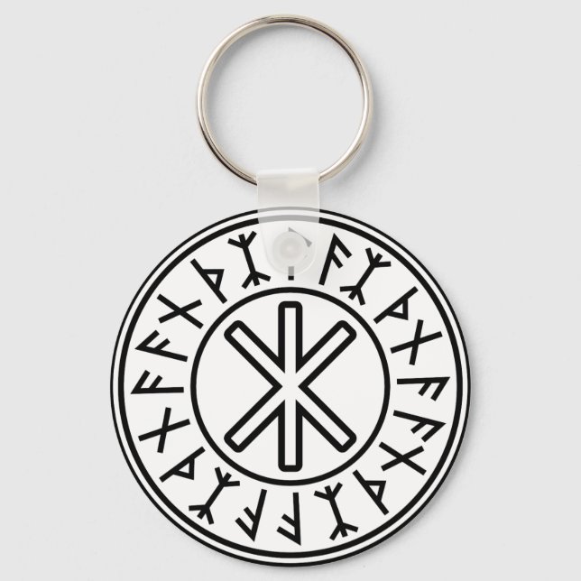 Odin's Protection No.2 (black) Key Ring (Front)