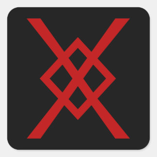 Odin's Spear, Gungnir (red & black) Square Sticker