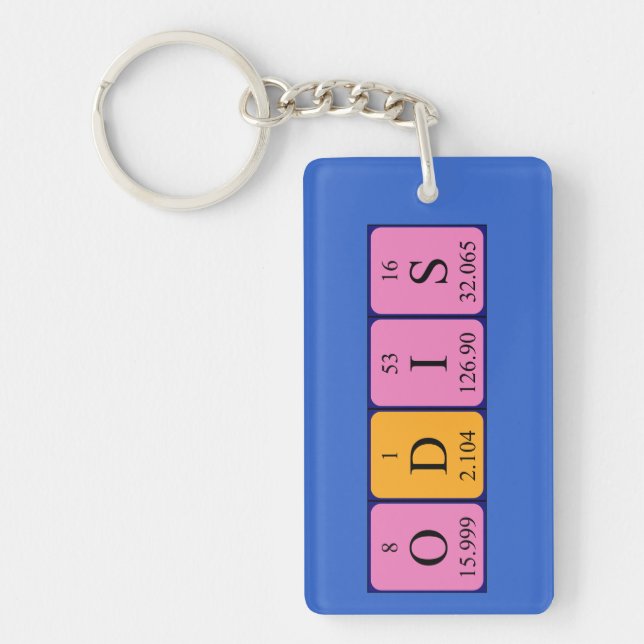 Odis periodic table name keyring (Front)