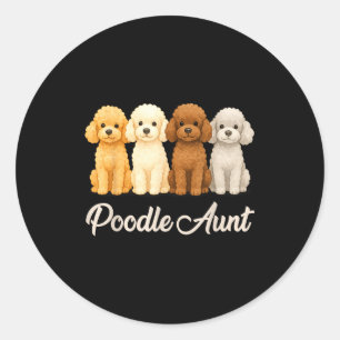 Odle Aunt Cute Dog Lover Gift Funny Women Puppy Ow Classic Round Sticker