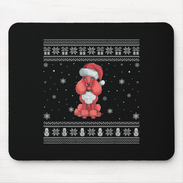 Odle Dog Lovers Men Women Santa Ugly Xmas Sweater  Mouse Pad (Front)