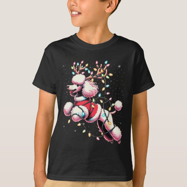 Odle Santa Christmas Tree Lights, Funny Ugly Pajam T-Shirt (Front)