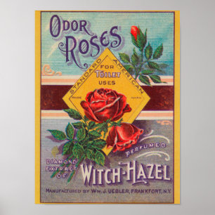 Odour Roses Witch-Hazel LabelFrankfort, NY Poster