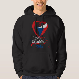 Odry Czech Republic Heart Flag Lion Coat Of Arm Em Hoodie