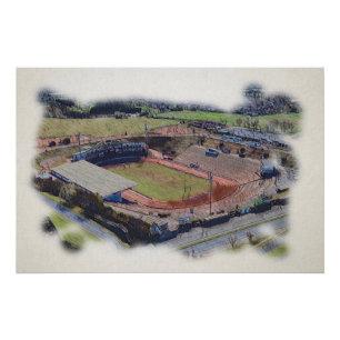 Odsal Stadium, Bradford Aerial Art Poster