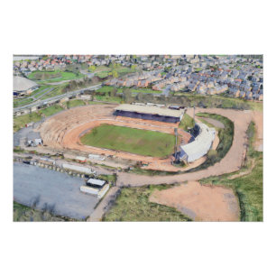 Odsal Stadium, Bradford Aerial Art Poster