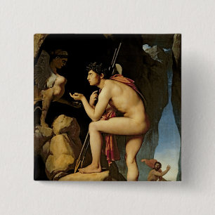 Oedipus and the Sphinx, 1808 15 Cm Square Badge