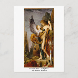 Oedipus And The Sphinx By Gustave Moreau Postcard