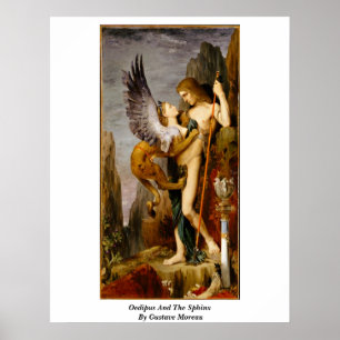 Oedipus And The Sphinx By Gustave Moreau Poster
