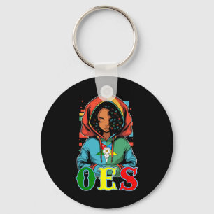 Oes Beautiful Sister Hooded Head Eastern Star Than Key Ring