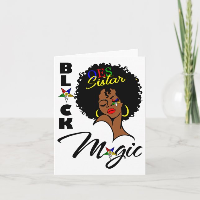 Oes Black Sistar Magic Order The Eastern Star Moth Card (Front)