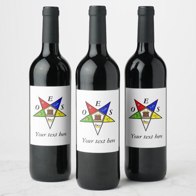 OES Eastern Star Sister Masonry Order Wine Label (Bottles)