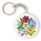 OES Floral Emblem Keychain