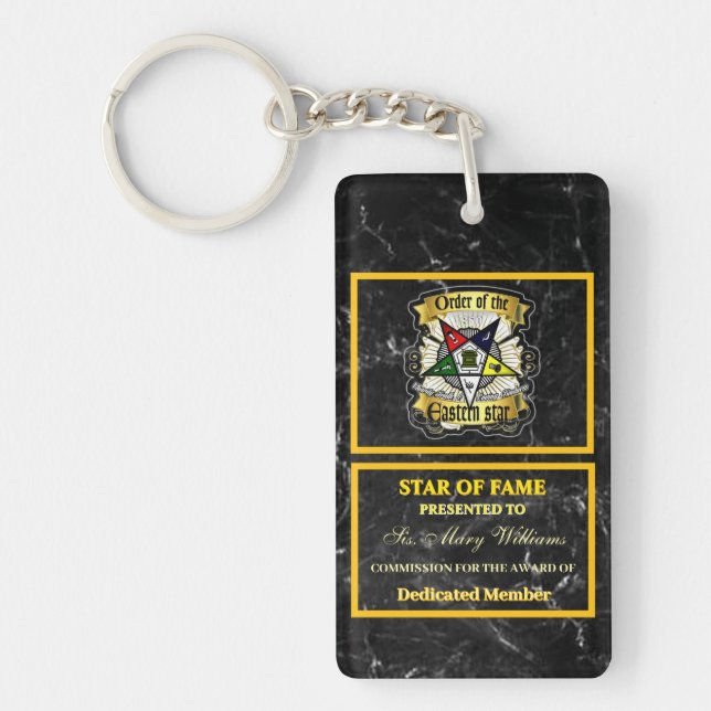 OES/ HOJ Star & Wheel of Fame Key Ring (Front)