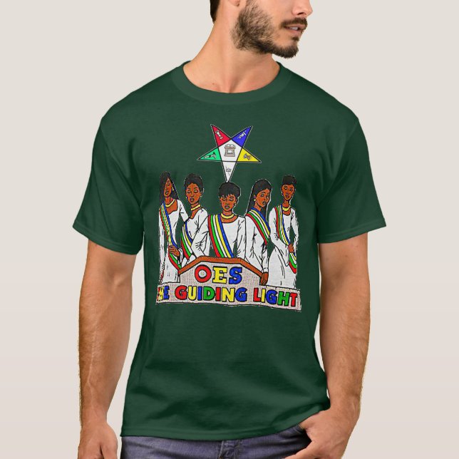 OES Masonic Star White Tee (Front)