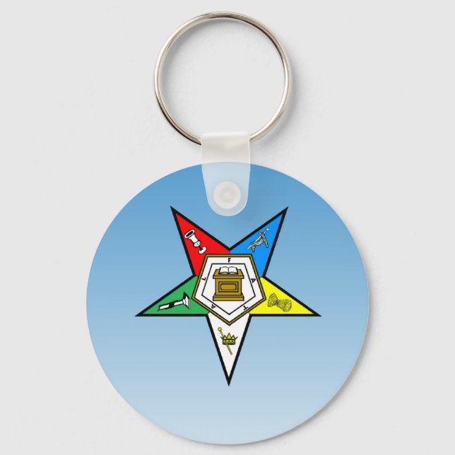 OES Order of the Eastern Star Blue Key Ring (Front)