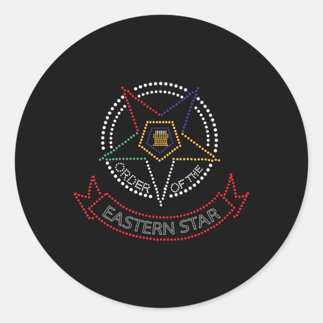 Oes Star Shining Order Of The Eastern Star Sistar Classic Round Sticker (Front)