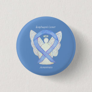 Oesophageal Cancer Angel Awareness Ribbon Art Pin