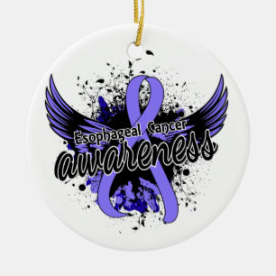 Oesophageal Cancer Awareness 16 Ceramic Tree Decoration