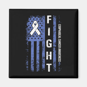 Oesophageal Cancer Awareness American Flag Esophag Magnet