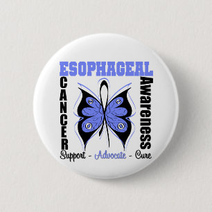 Oesophageal Cancer Awareness Butterfly 6 Cm Round Badge
