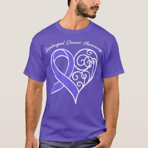 Oesophageal Cancer Awareness Heart Ribbon Gift Val T-Shirt