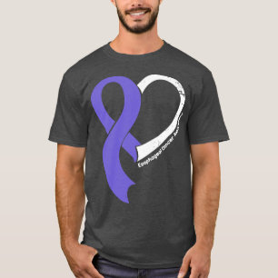 Oesophageal Cancer Awareness Hople Love Heart Ribb T-Shirt