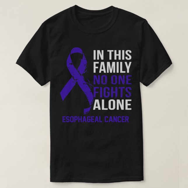 Oesophageal Cancer Awareness No One Fights Alone H T-Shirt (Design Front)