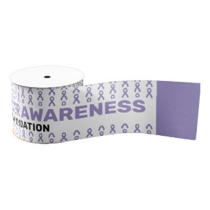 Oesophageal Cancer Awareness Pattern Ribbon Grosgrain Ribbon
