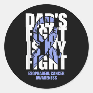Oesophageal Cancer Awareness Periwinkle Ribbon Dad Classic Round Sticker