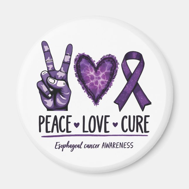 Oesophageal cancer awareness Piece Purple Ribbon Magnet (Front)