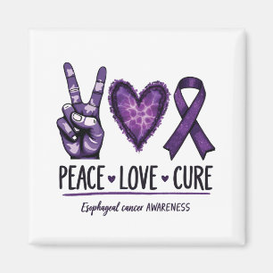 Oesophageal cancer awareness Piece Purple Ribbon Magnet