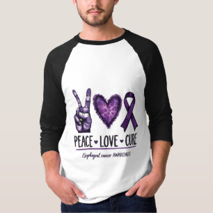 Oesophageal cancer awareness Piece Purple Ribbon T-Shirt