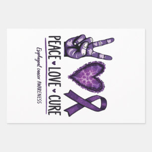 Oesophageal cancer awareness Piece Purple Ribbon Wrapping Paper Sheet