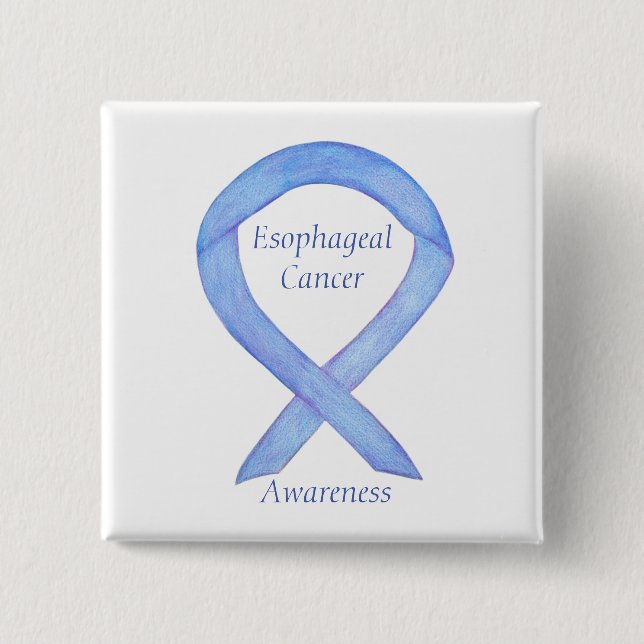 Oesophageal Cancer Awareness Ribbon Custom Art Pin (Front)