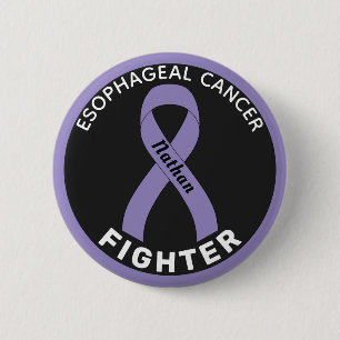 Oesophageal Cancer Fighter Ribbon Black Button